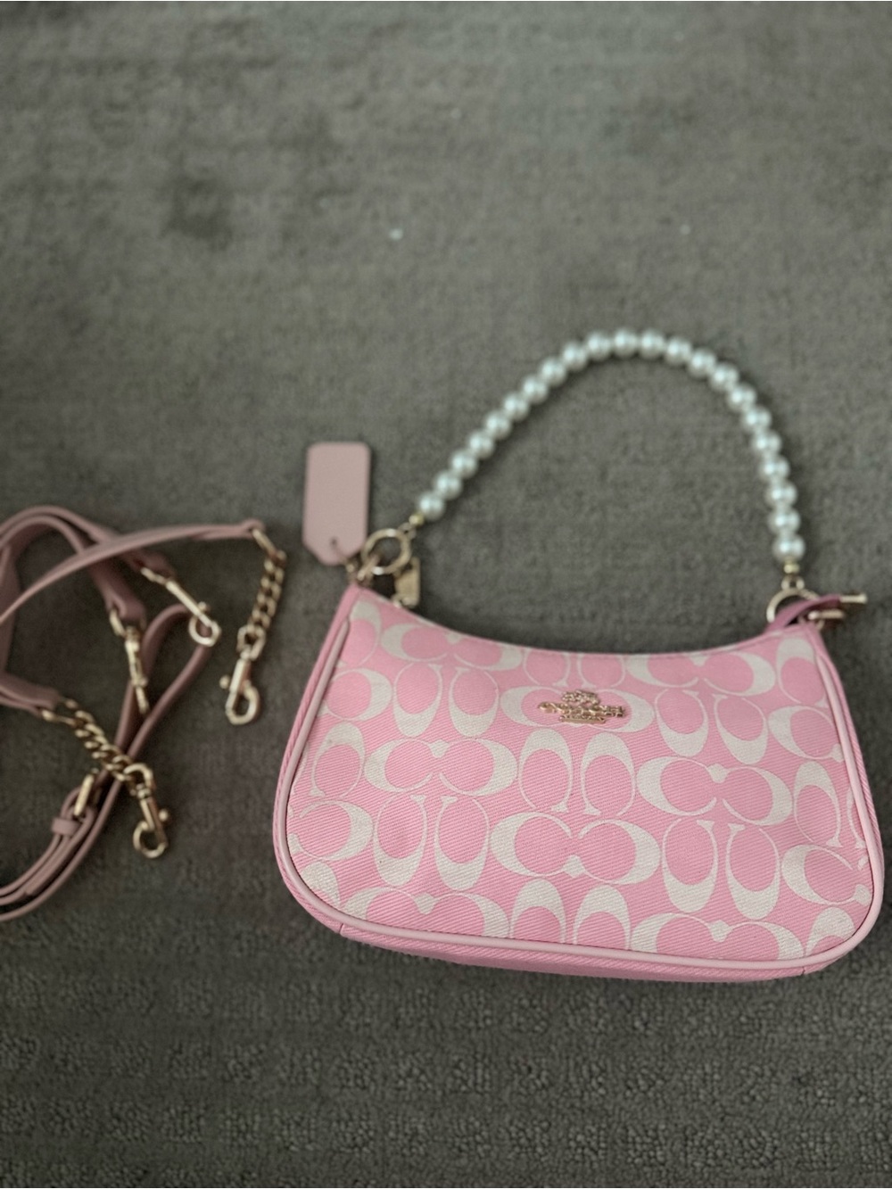 Coach Pink Leather Logo Patch Interior